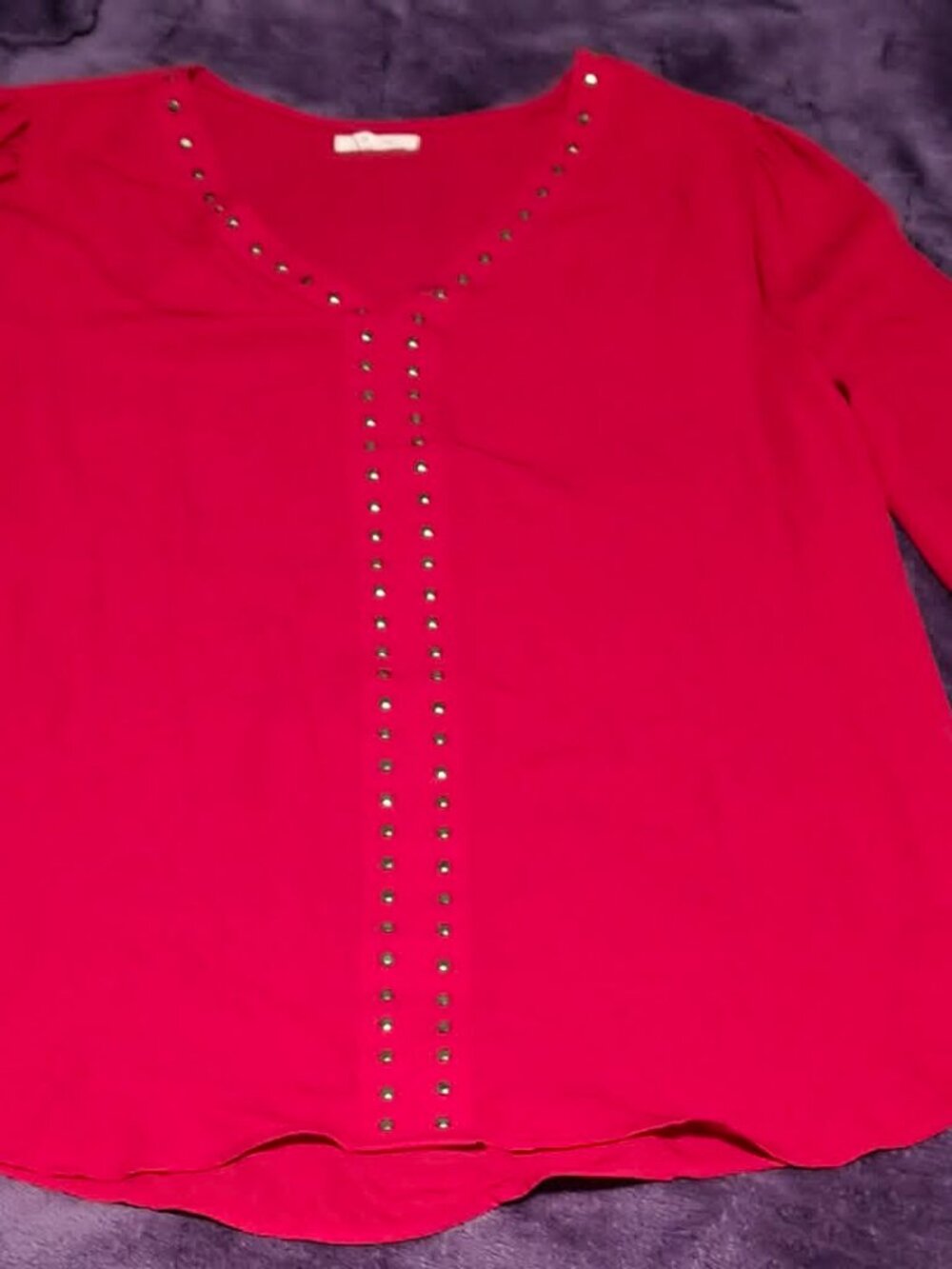 Gently Used Red Polyester Shirt 1 Call Out